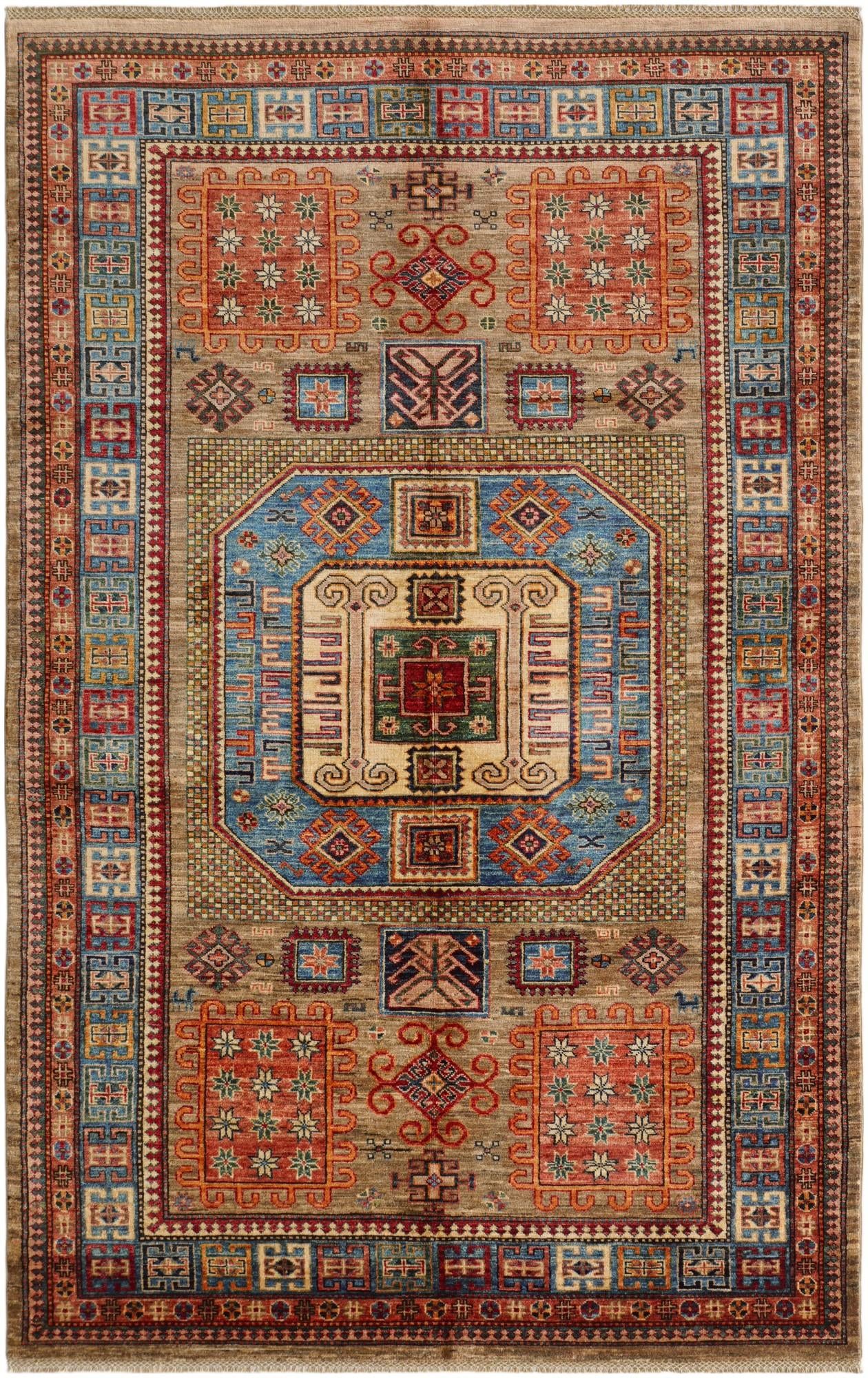 5' 6 x 8' 8 Hand Knotted Kazak Rug