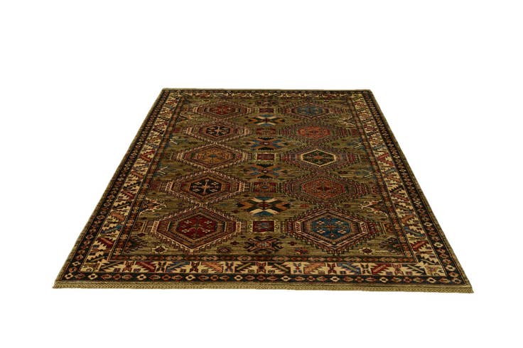 Detail image of 5' 10 x 8' Hand Knotted Kazak Rug