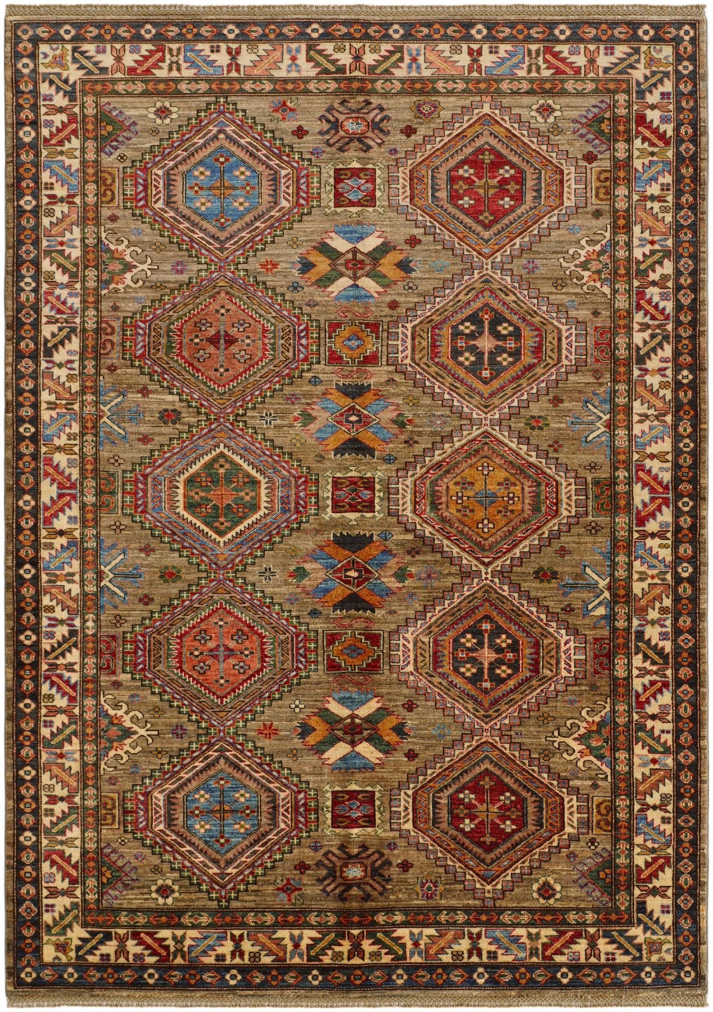 5' 10 x 8' Hand Knotted Kazak Rug