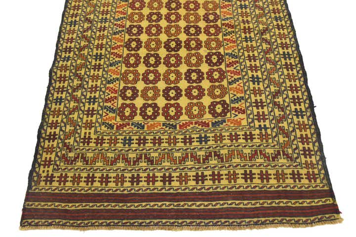 4' 2 x 6' 5 Hand Woven Kilim Afghan Wool Rug