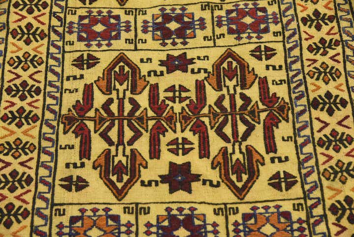 4' x 6' 3 Hand Woven Kilim Afghan Wool Rug