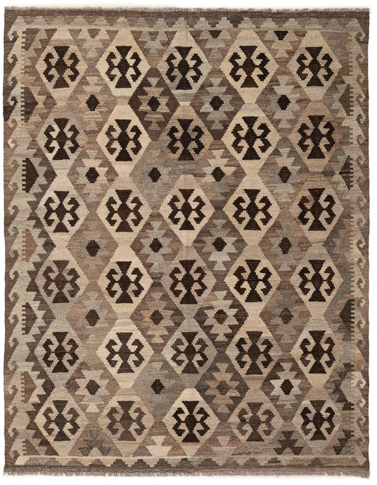 Detail image of 5' 2 x 6' 7 Hand Woven Kilim Maymana Wool Rug