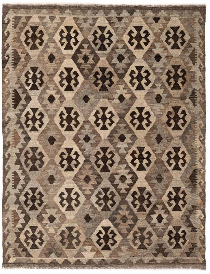 Detail image of 5' 2 x 6' 7 Hand Woven Kilim Maymana Wool Rug