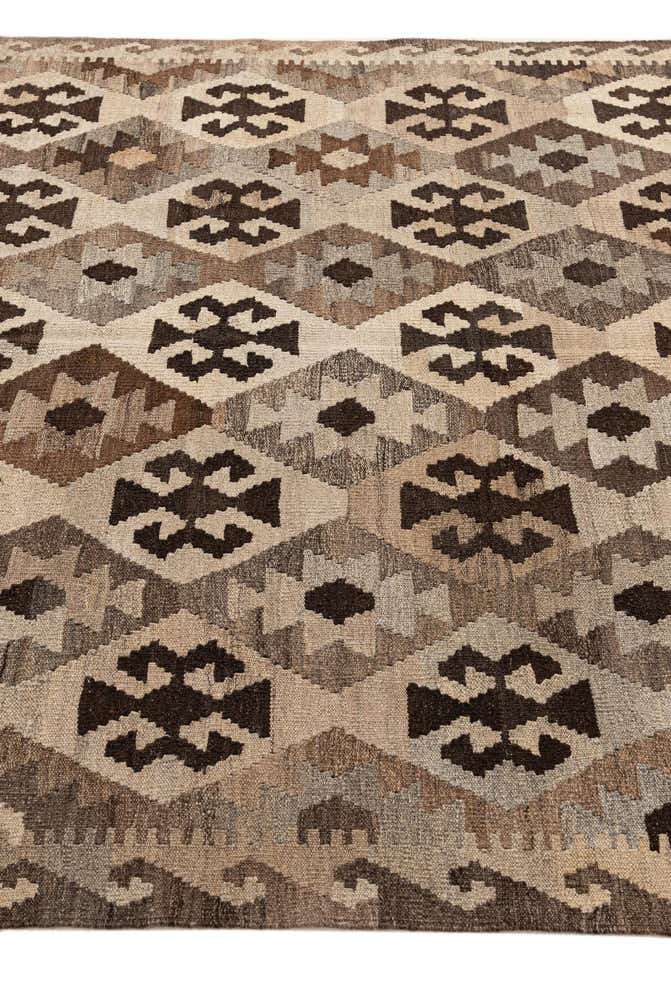 5' 1 x 6' 6 Hand Woven Kilim Maymana Wool Rug