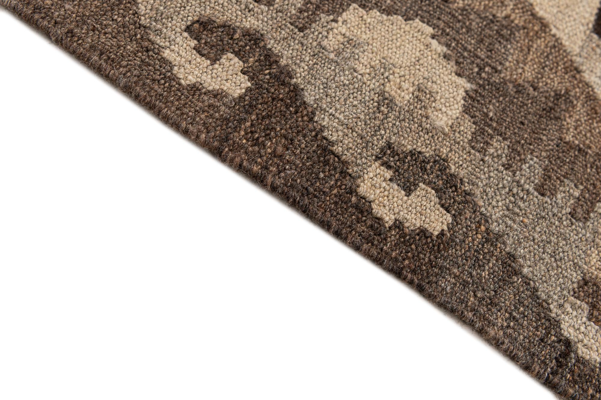 5' 1 x 6' 6 Hand Woven Kilim Maymana Wool Rug