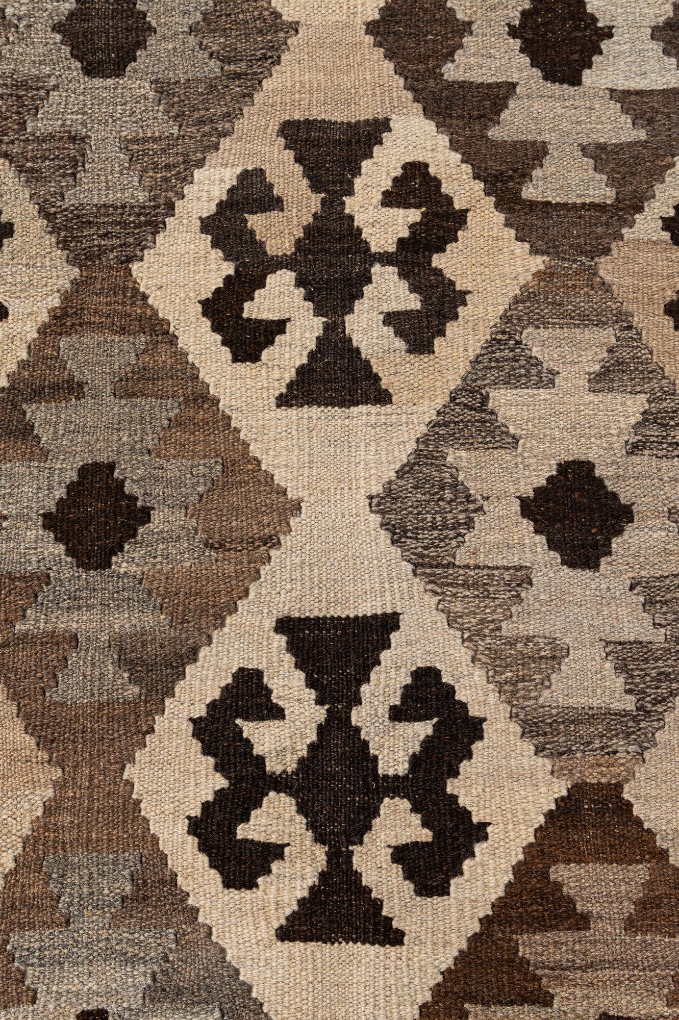 5' 1 x 6' 6 Hand Woven Kilim Maymana Wool Rug