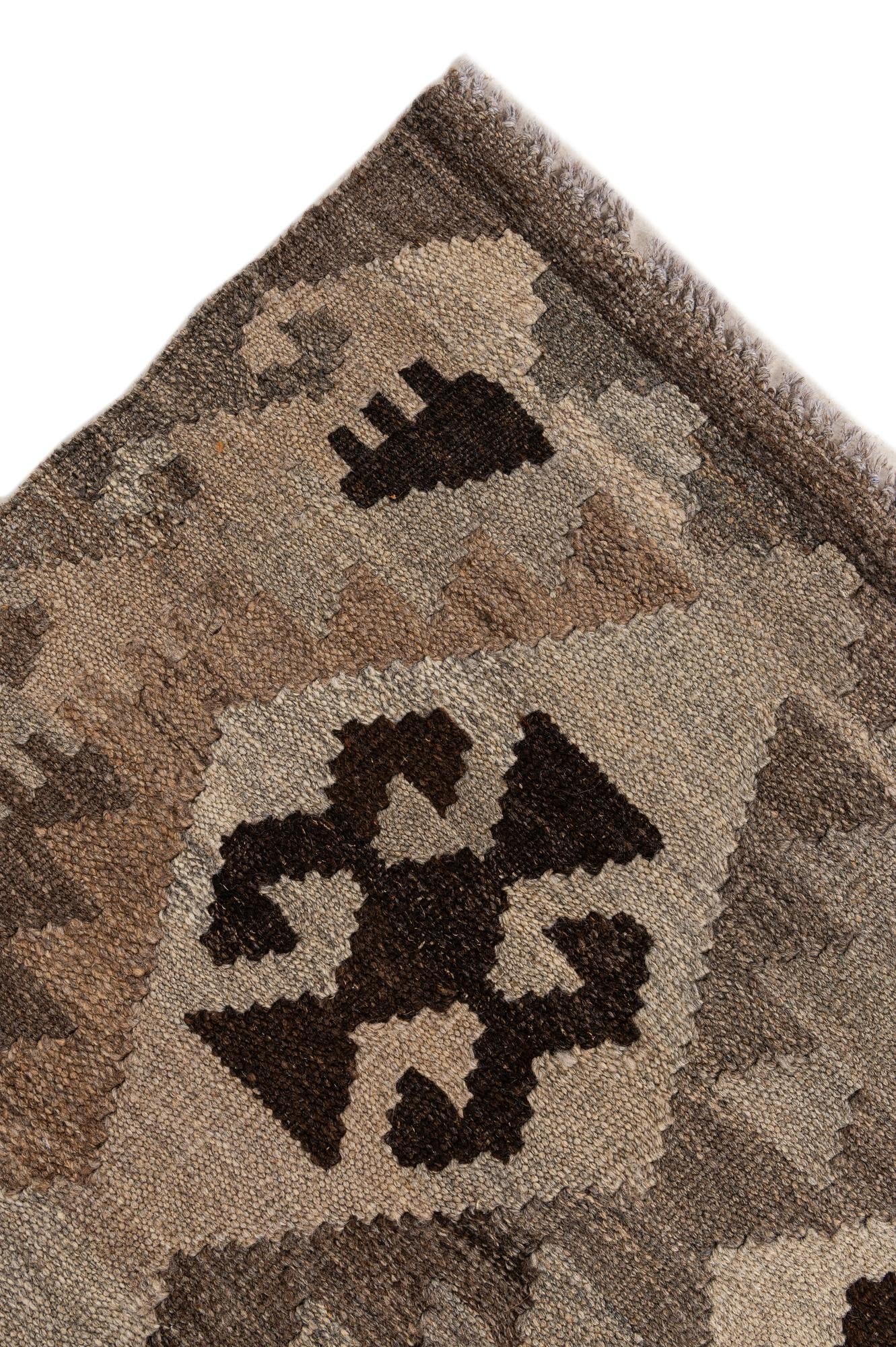 5' 1 x 6' 6 Hand Woven Kilim Maymana Wool Rug