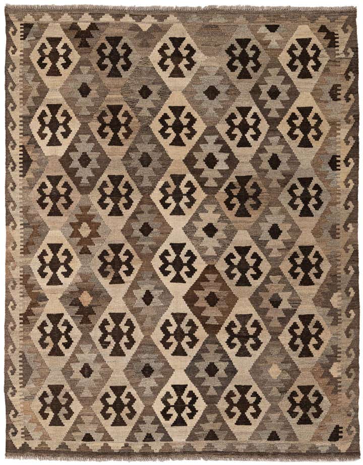 5' 1 x 6' 6 Hand Woven Kilim Maymana Wool Rug