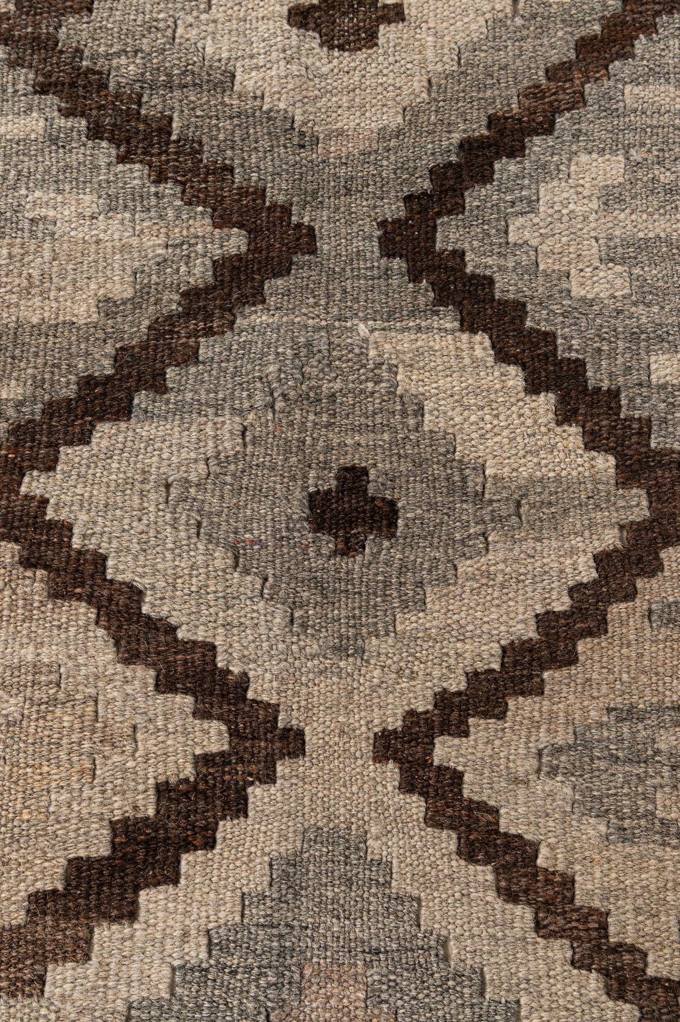 5' 1 x 6' 5 Hand Woven Kilim Maymana Wool Rug