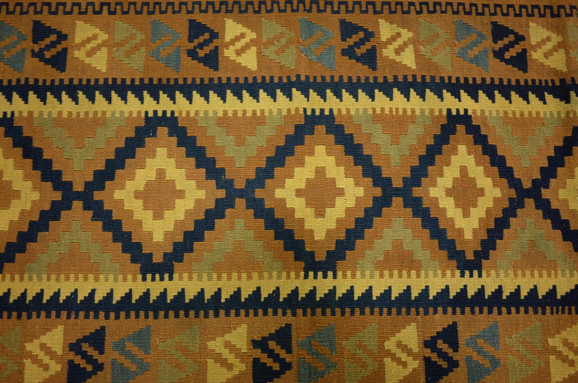 3' 3 x 6' 1 Hand Woven Kilim Maymana Wool Rug