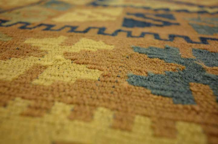 3' 3 x 6' 1 Hand Woven Kilim Maymana Wool Rug