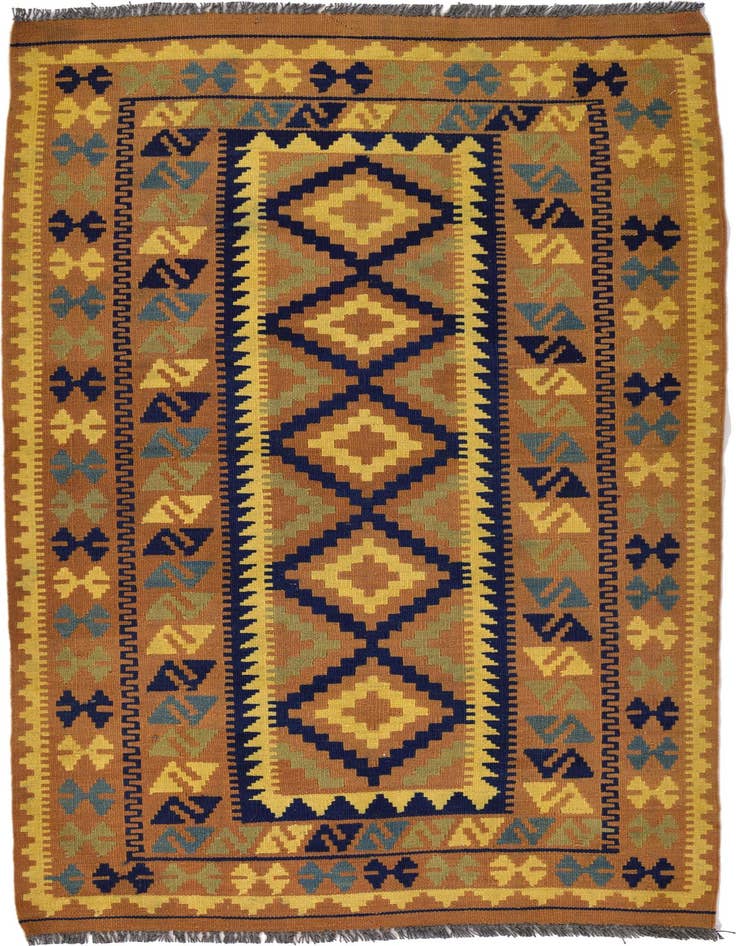 Detail image of 3' 3 x 6' 1 Hand Woven Kilim Maymana Wool Rug