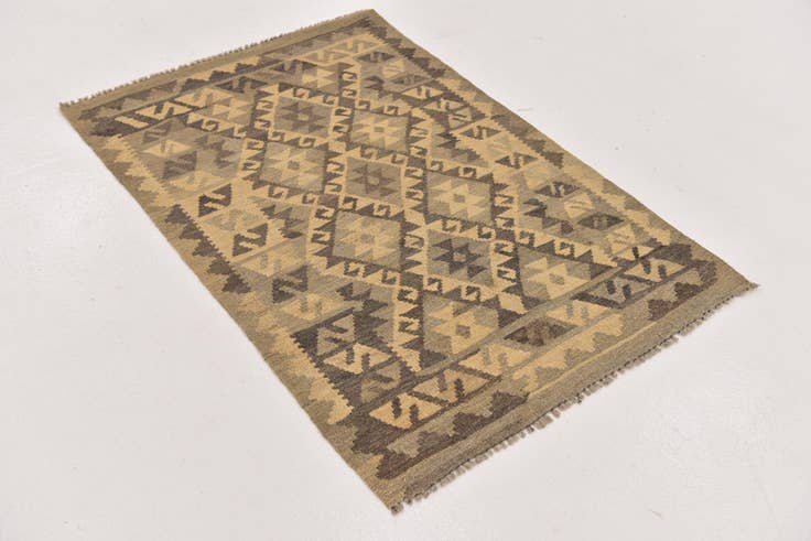 Detail image of 2' 7 x 4' 1 Hand Woven Kilim Maymana Wool Rug