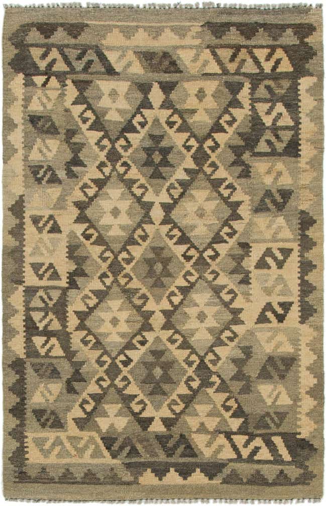2' 7 x 4' 1 Hand Woven Kilim Maymana Wool Rug