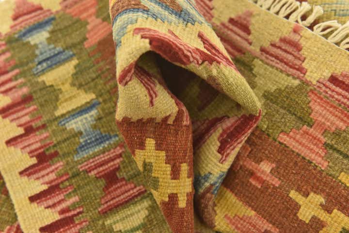 3' 2 x 4' 1 Hand Woven Kilim Maymana Wool Rug