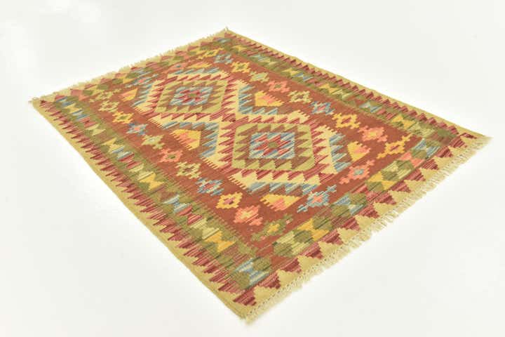 3' 2 x 4' 1 Hand Woven Kilim Maymana Wool Rug