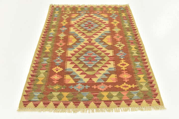 3' 2 x 4' 1 Hand Woven Kilim Maymana Wool Rug