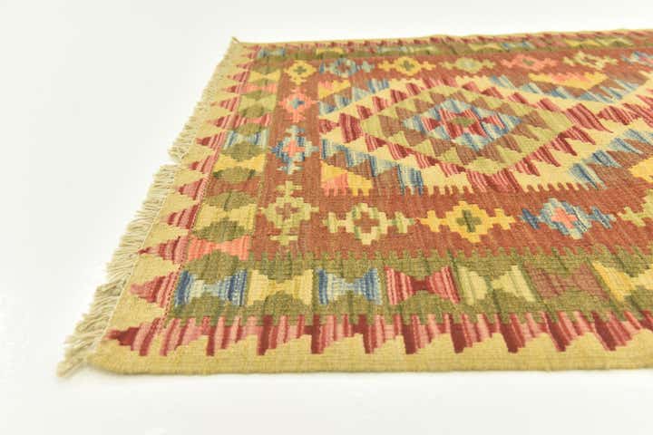 3' 2 x 4' 1 Hand Woven Kilim Maymana Wool Rug