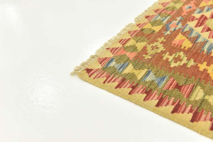3' 2 x 4' 1 Hand Woven Kilim Maymana Wool Rug