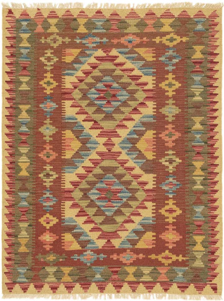 3' 2 x 4' 1 Hand Woven Kilim Maymana Wool Rug