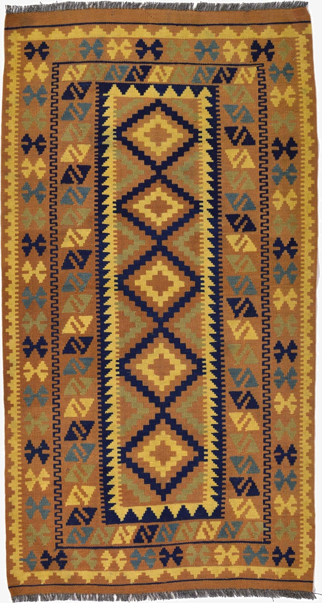 3' 3 x 6' 1  Hand Woven Kilim Maymana Wool Rug