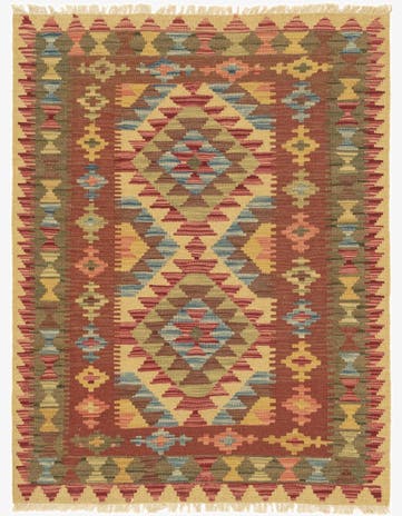 3' 2 x 4' 1 Hand Woven Kilim Maymana Wool Rug