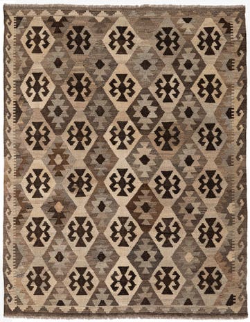 5' 1 x 6' 6 Hand Woven Kilim Maymana Wool Rug