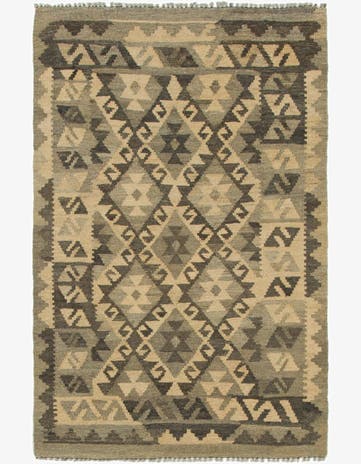 2' 7 x 4' 1 Hand Woven Kilim Maymana Wool Rug