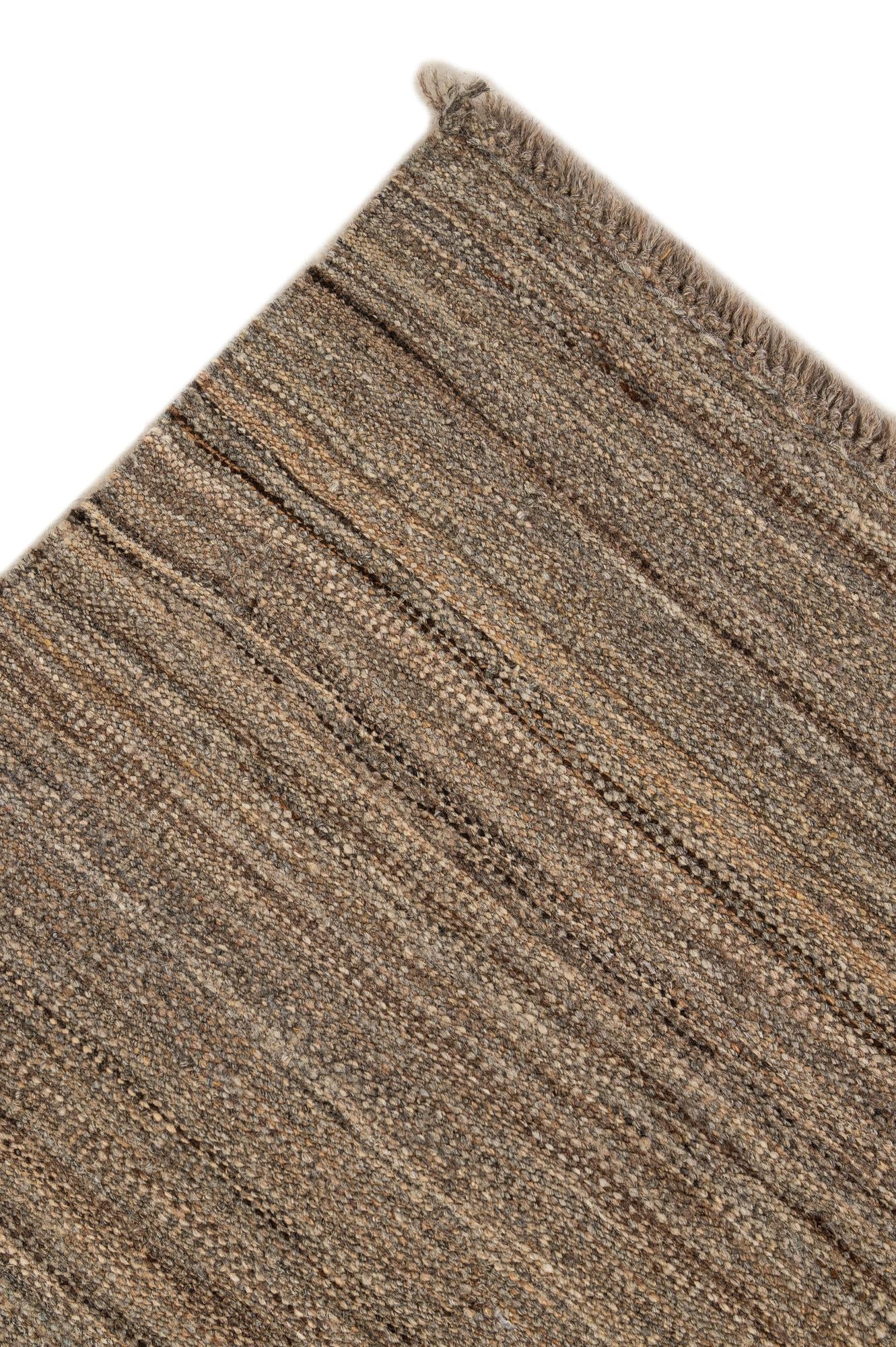 4' 3 x 6' Hand Woven Kilim Modern Wool Rug
