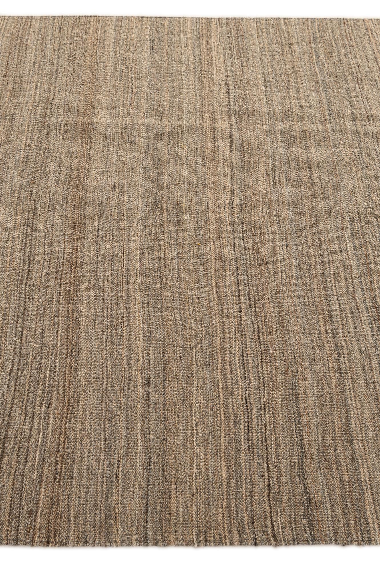 4' 4 x 5' 11 Hand Woven Kilim Modern Wool Rug