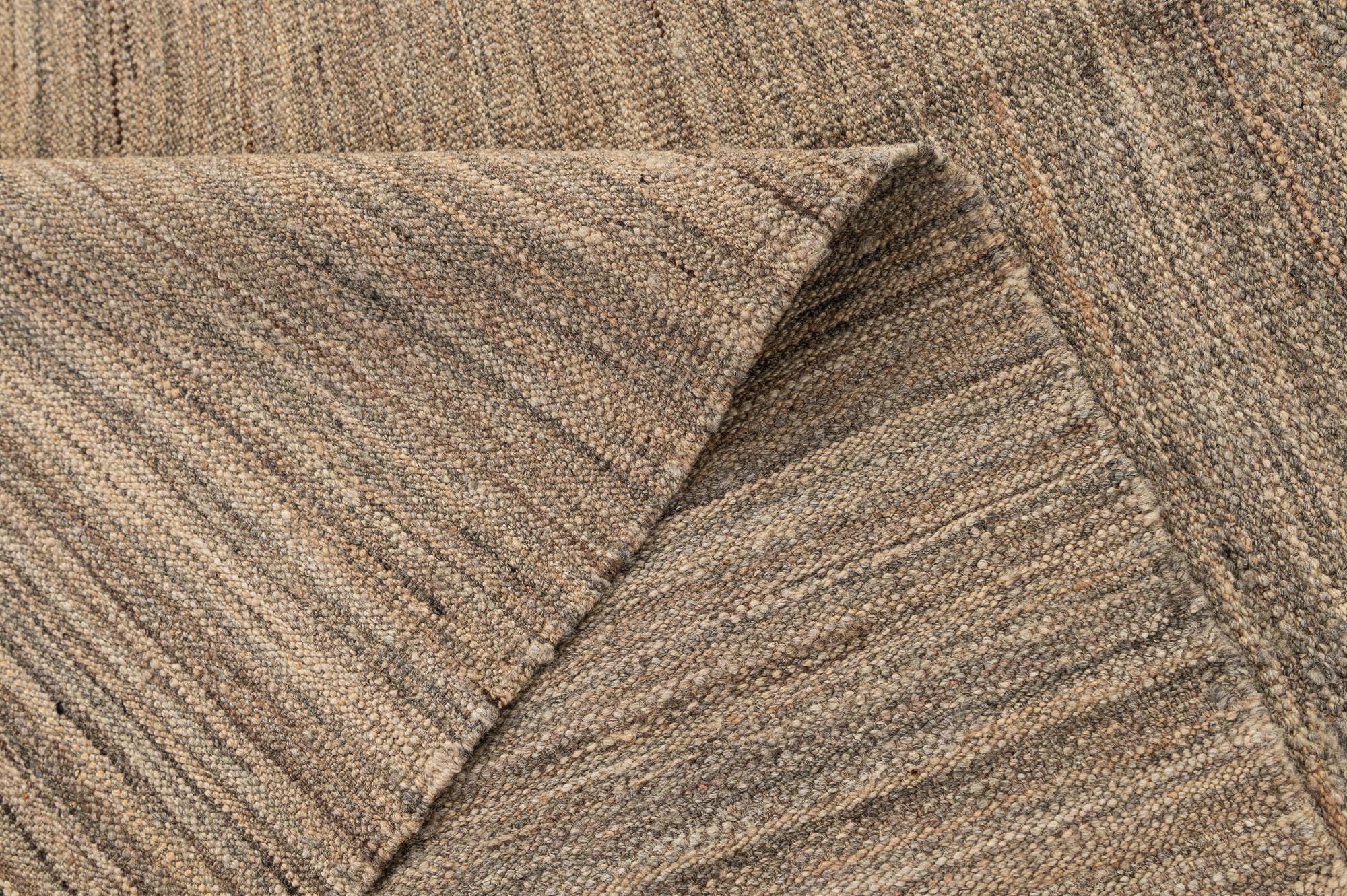 4' 11 x 6' 5 Hand Woven Kilim Modern Wool Rug