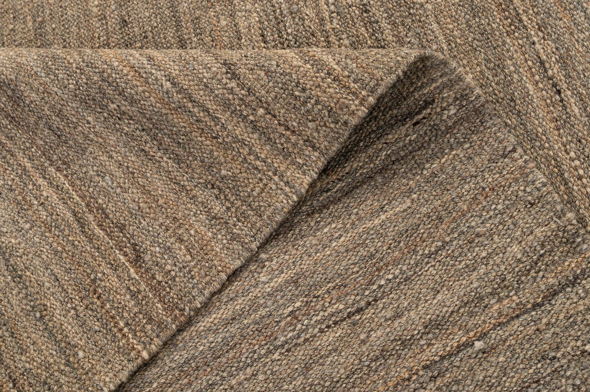 5' 3 x 6' 10 Hand Woven Kilim Modern Wool Rug