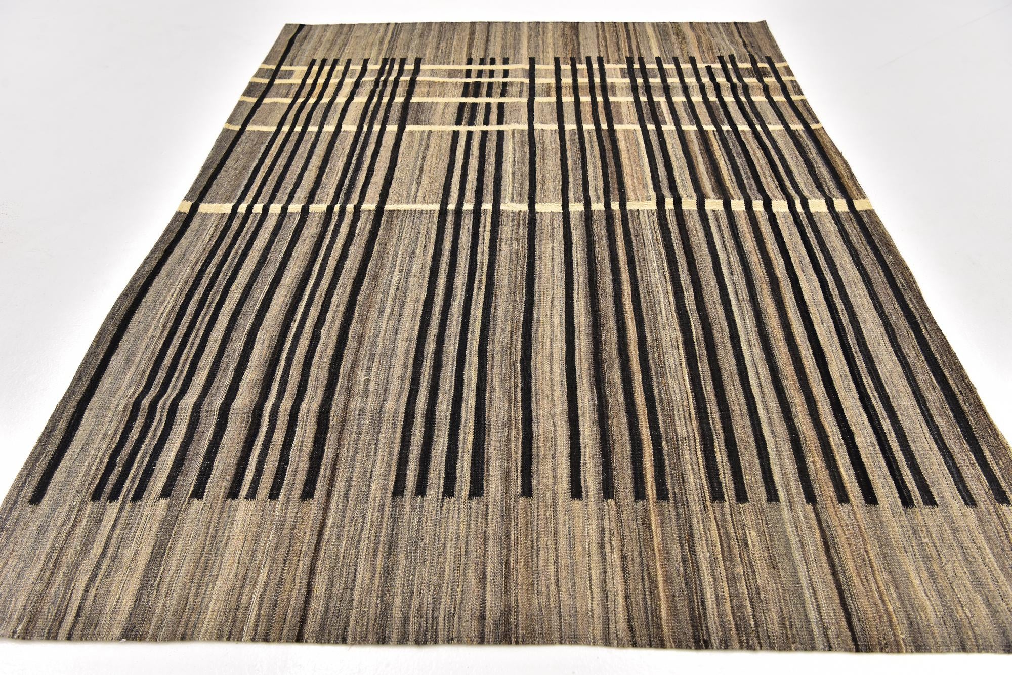 5' 8 x 8' Hand Woven Kilim Modern Wool Rug