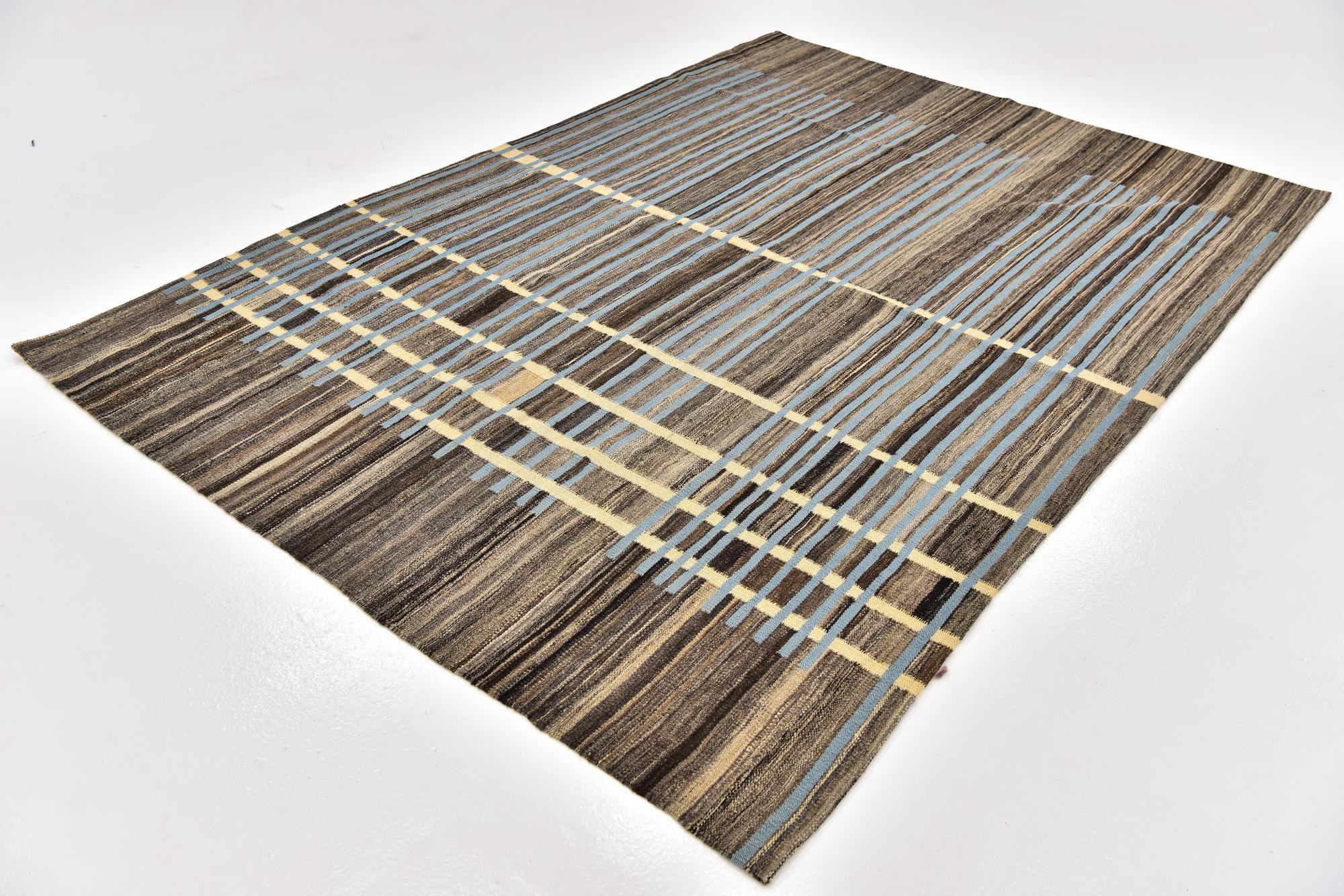 5' 7 x 8' Hand Woven Kilim Modern Wool Rug