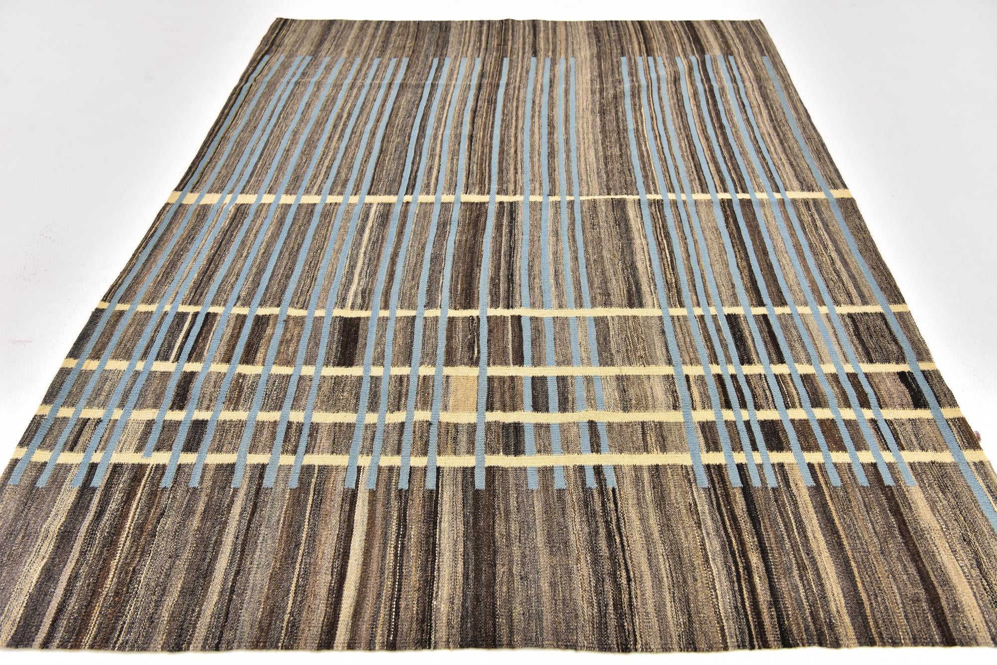 5' 7 x 8' Hand Woven Kilim Modern Wool Rug