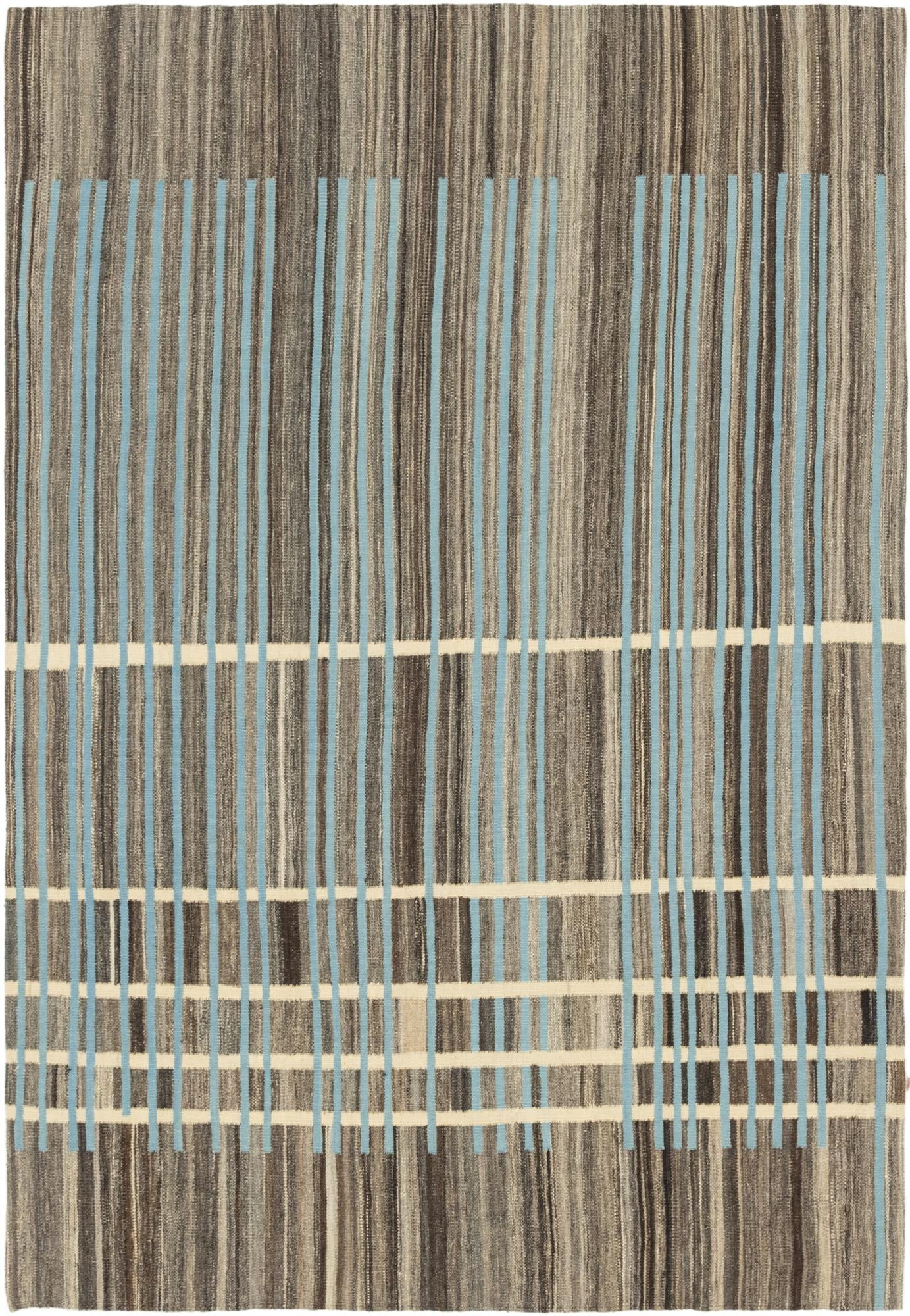 5' 7 x 8' Hand Woven Kilim Modern Wool Rug