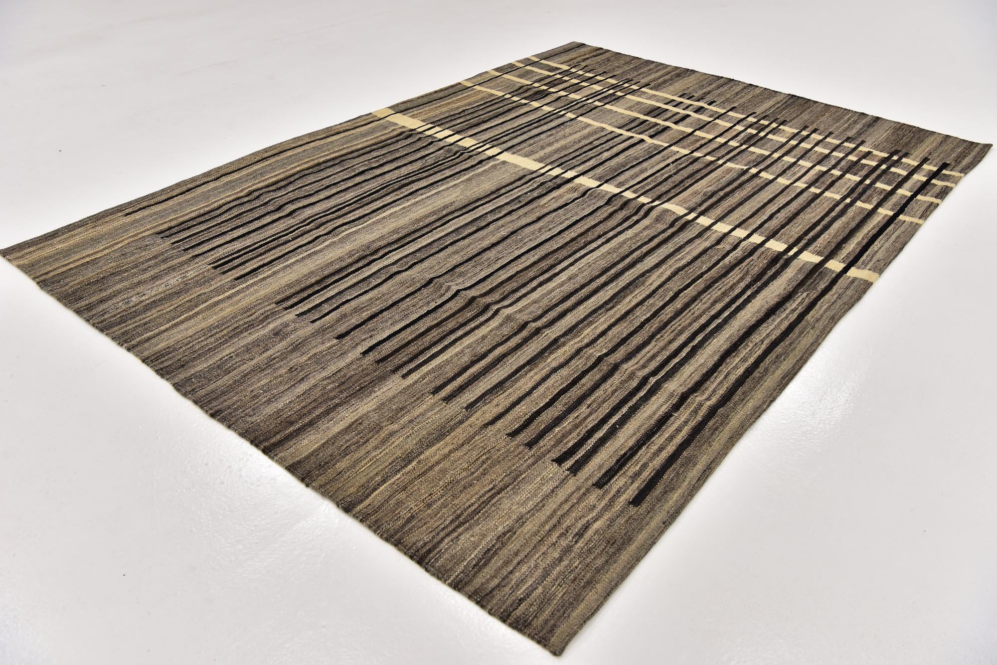 5' 8 x 8' 2 Hand Woven Kilim Modern Wool Rug