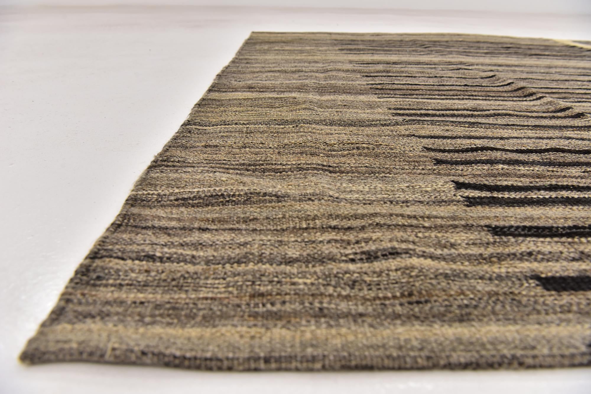 5' 8 x 8' 2 Hand Woven Kilim Modern Wool Rug