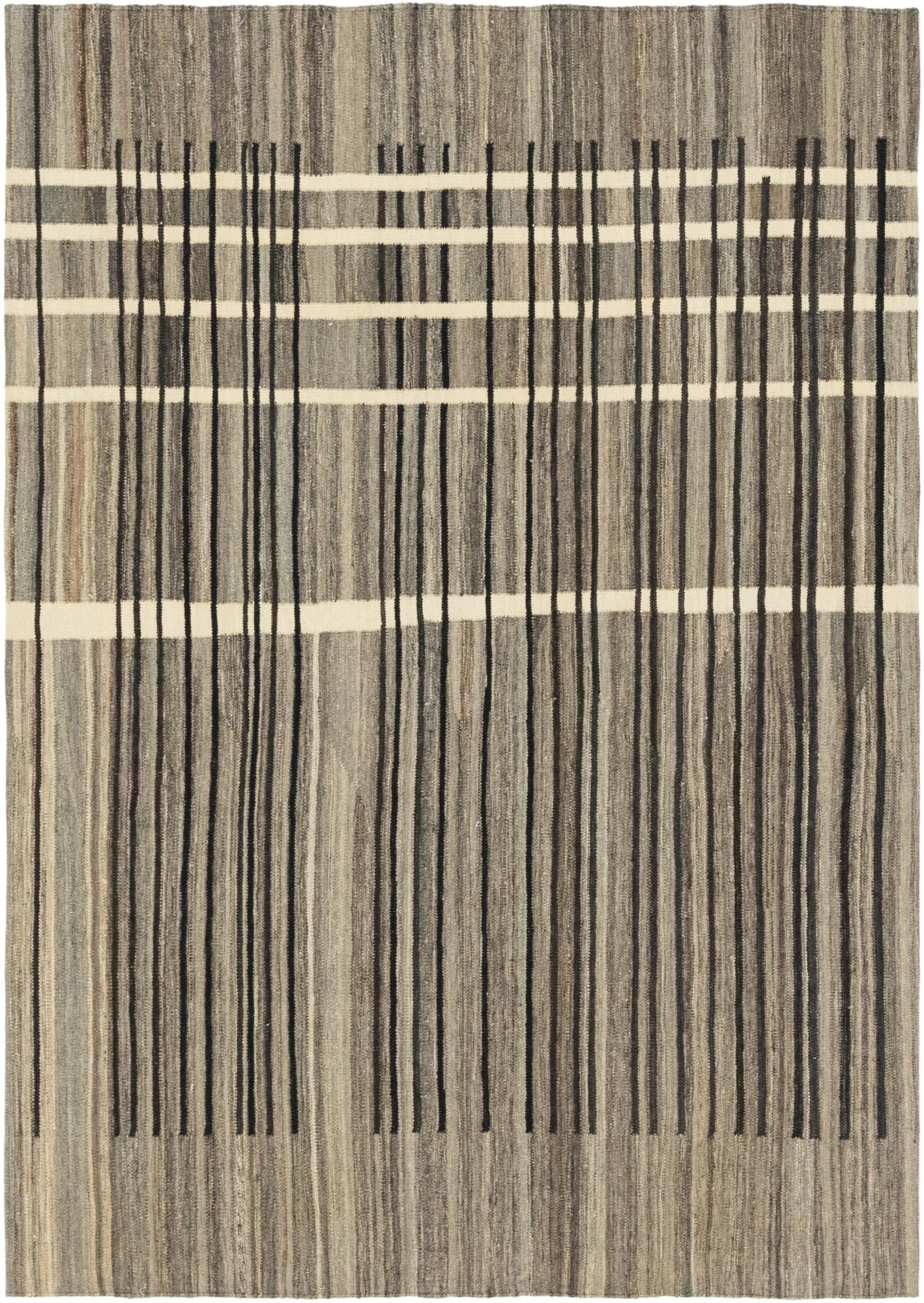 5' 8 x 8' 2 Hand Woven Kilim Modern Wool Rug