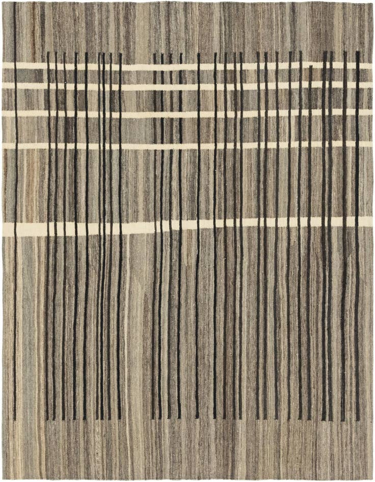 Detail image of 5' 8 x 8' 2 Hand Woven Kilim Modern Wool Rug