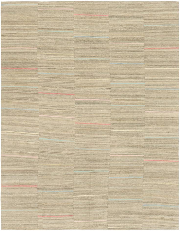 Detail image of 9' x 11' 5 Hand Woven Kilim Modern Wool Rug