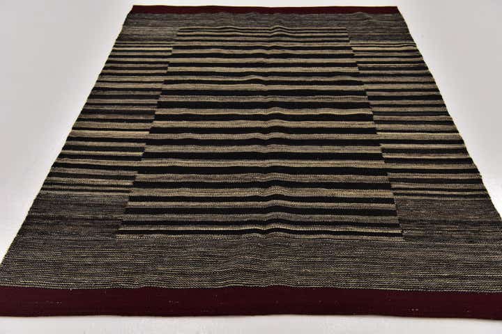 4' 4 x 5' 8 Hand Woven Kilim Modern Wool Rug