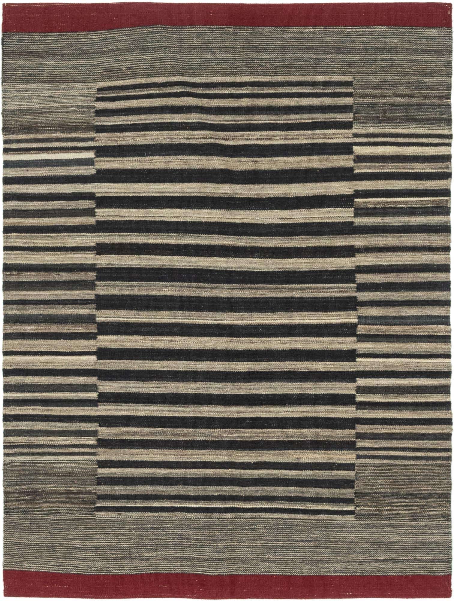 4' 4 x 5' 8 Hand Woven Kilim Modern Wool Rug