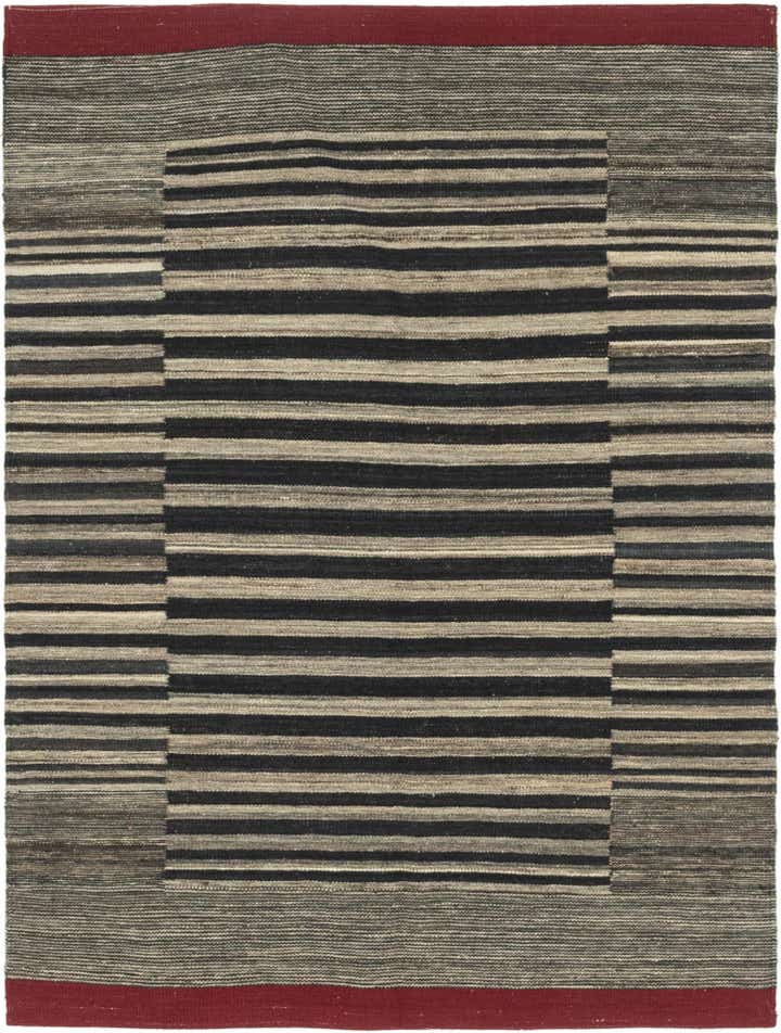 4' 4 x 5' 8 Hand Woven Kilim Modern Wool Rug