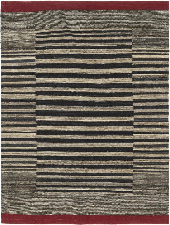Detail image of 4' 4 x 5' 8 Hand Woven Kilim Modern Wool Rug