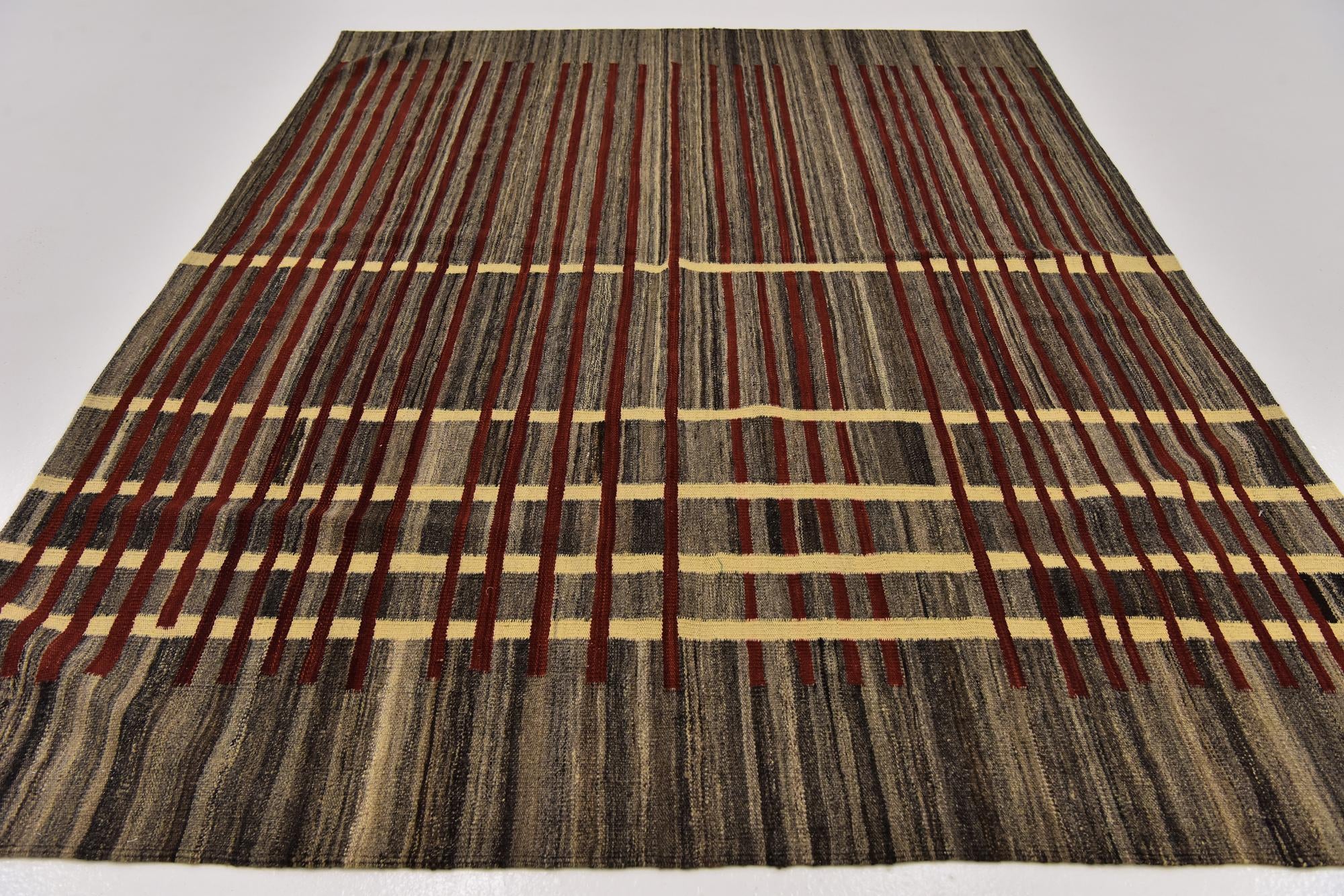 5' 8 x 8' Hand Woven Kilim Modern Wool Rug