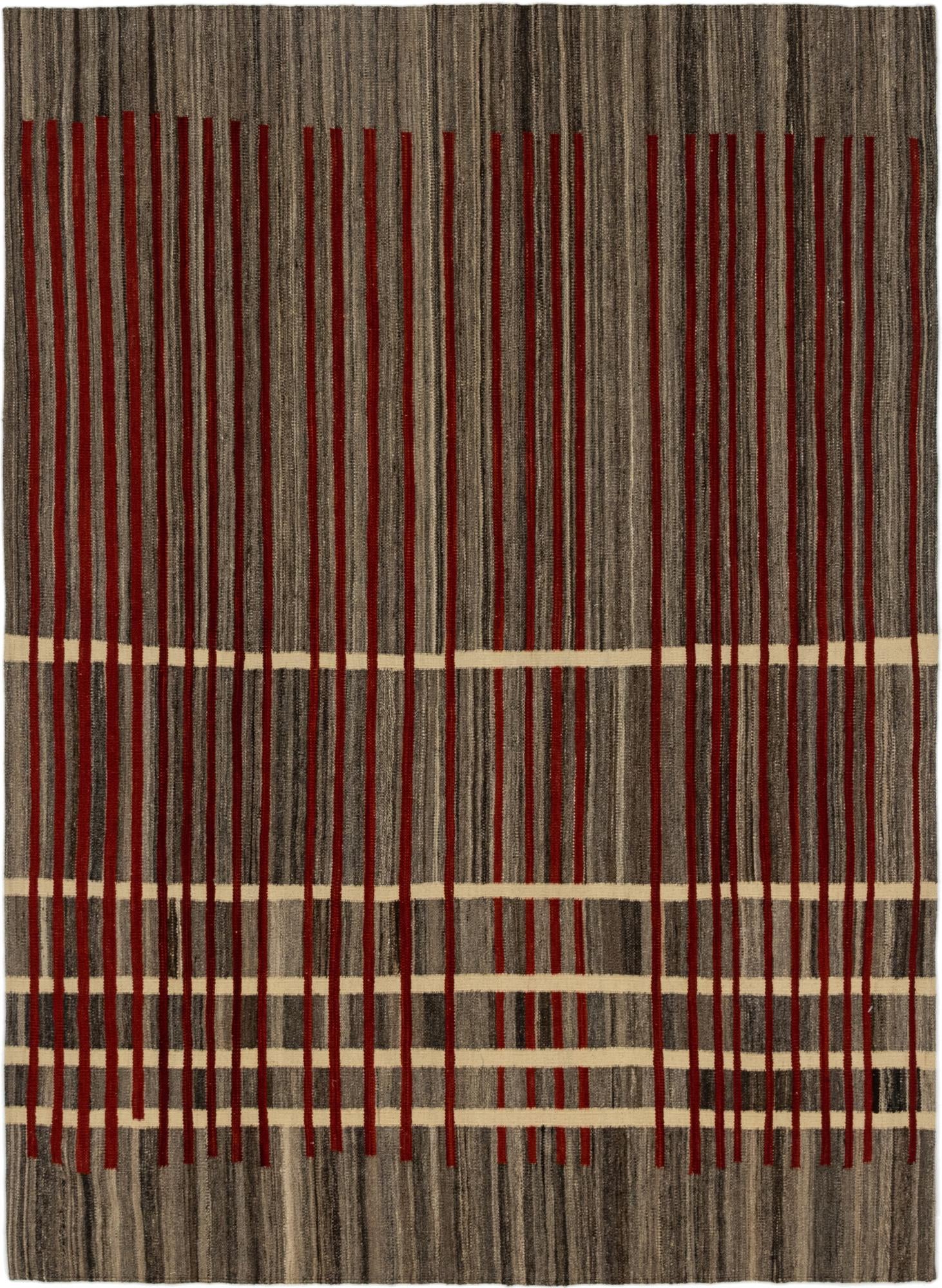 5' 8 x 8' Hand Woven Kilim Modern Wool Rug