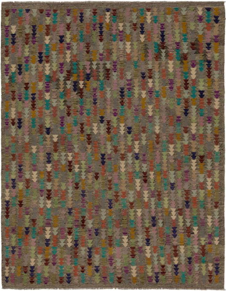 Detail image of 6' 10 x 9' 6 Hand Woven Kilim Modern Wool Rug