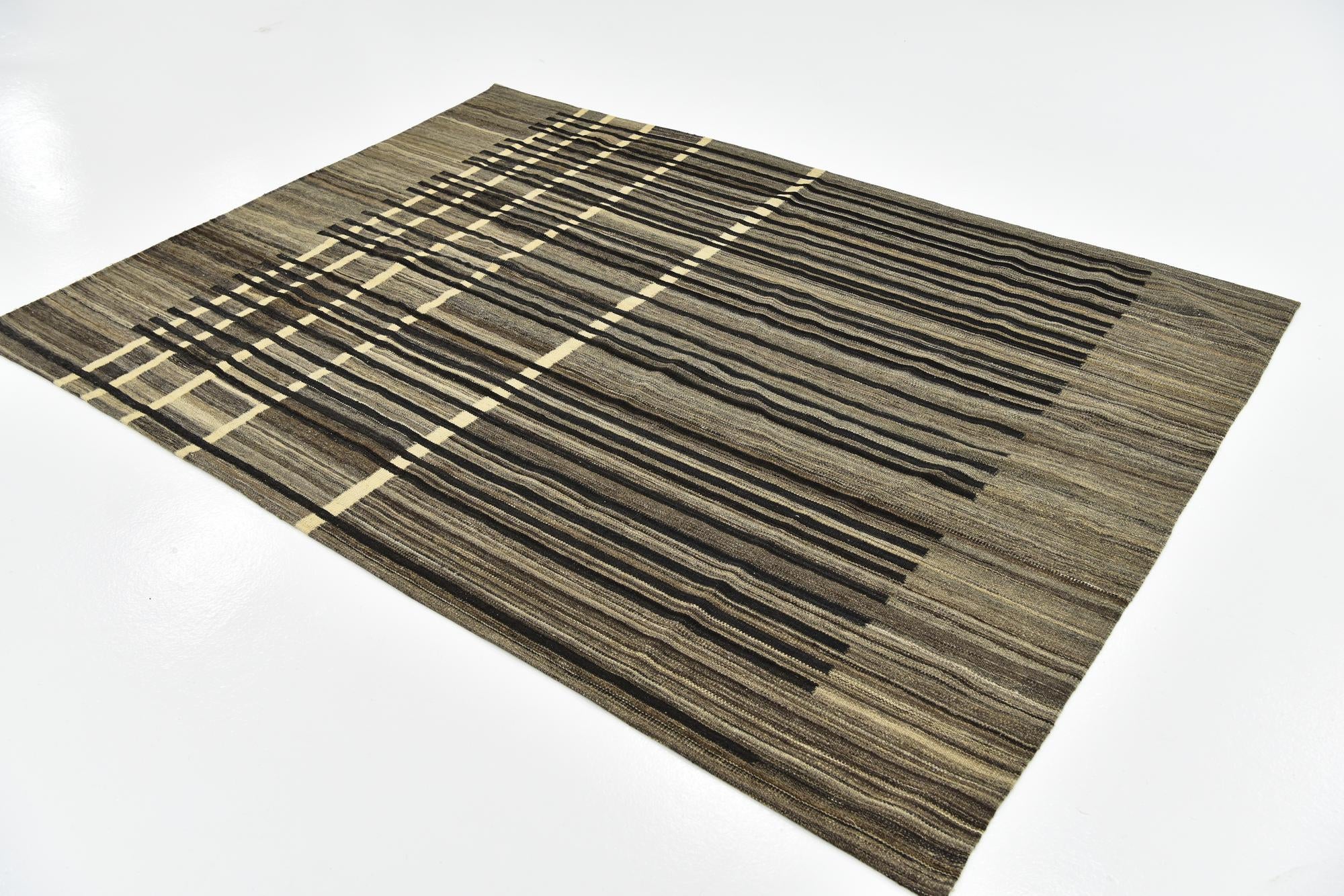 5' 9 x 8' Hand Woven Kilim Modern Wool Rug