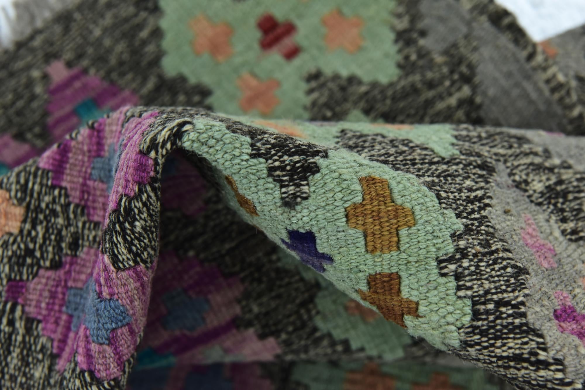 10' 4 x 13' Hand Woven Kilim Modern Wool Rug